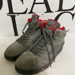 Nike Air Jordan 5 Retro P51 Camo 136027-051 Green Camo Suede Red size 10